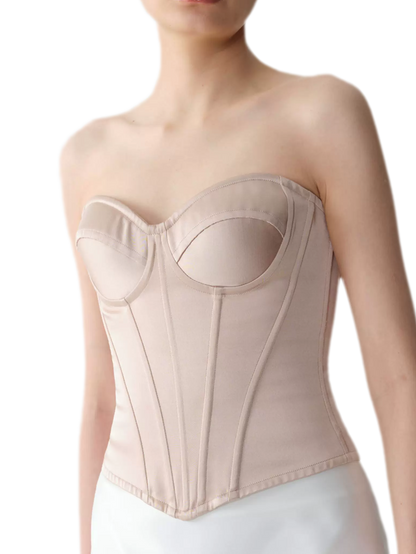 Velvet Bow Satin Corset
