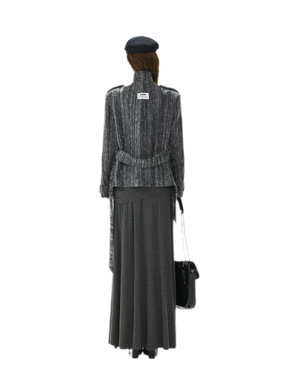 Cappotto in tweed testurizzato con cintura