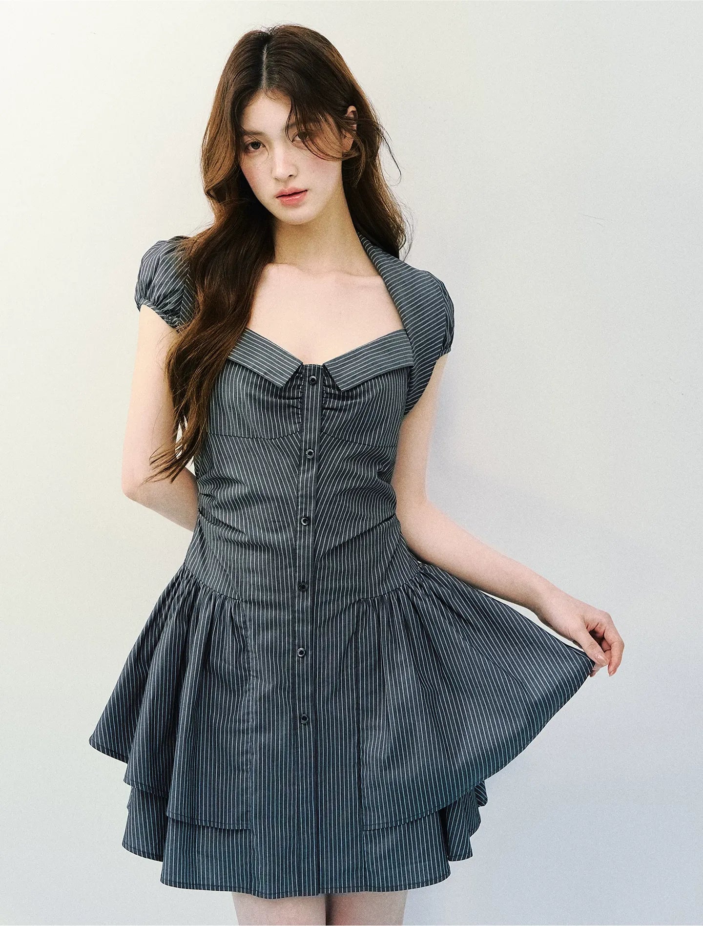 Vintage Striped Shirt Dress