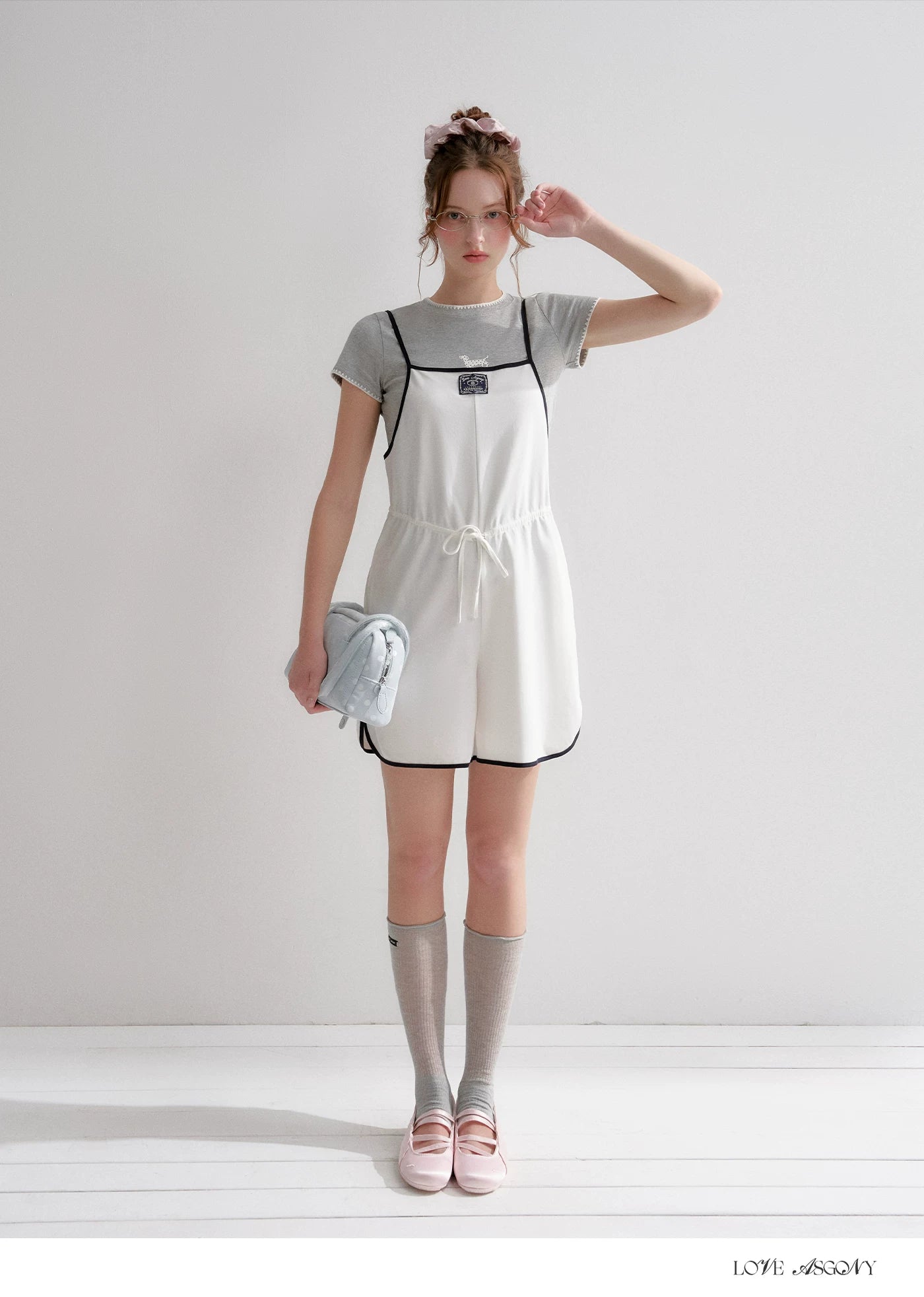 Contrast Piping Drawstring Waist Jumpsuit