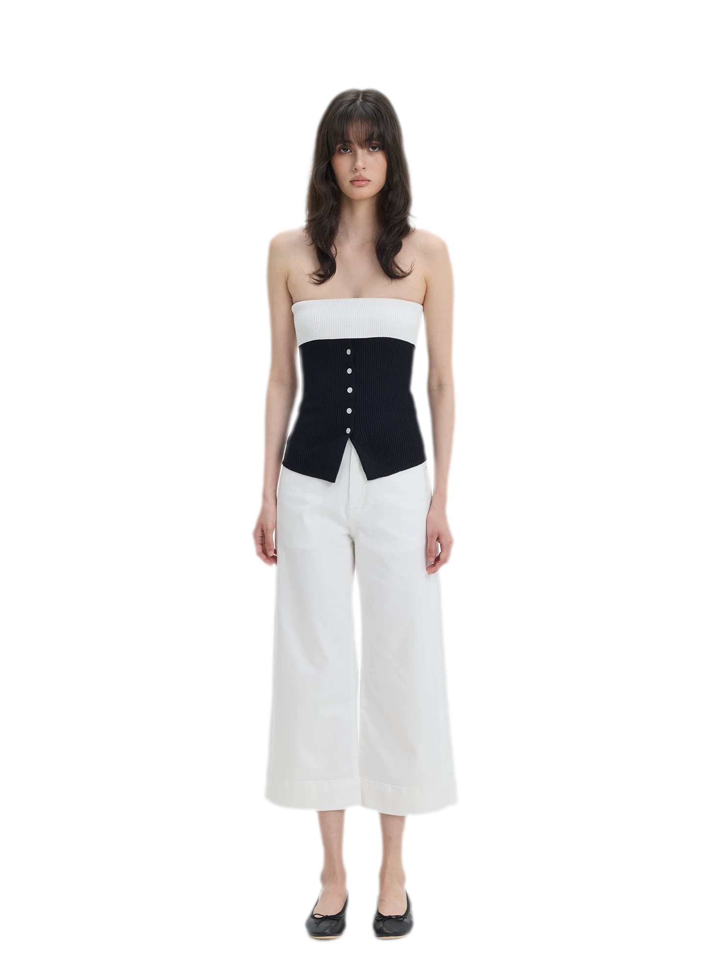 French Colorblock Bandeau Top