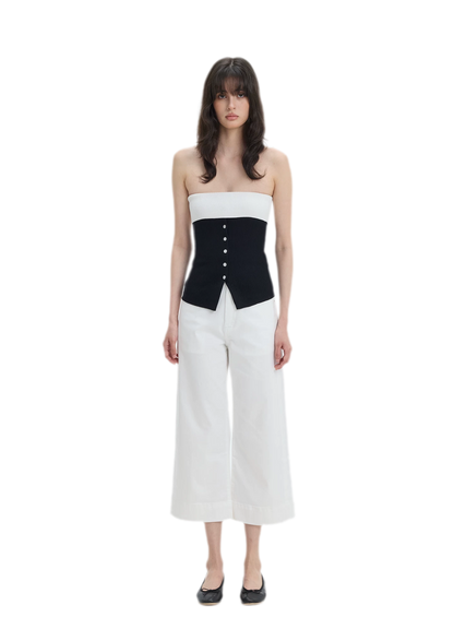 French Colorblock Bandeau Top