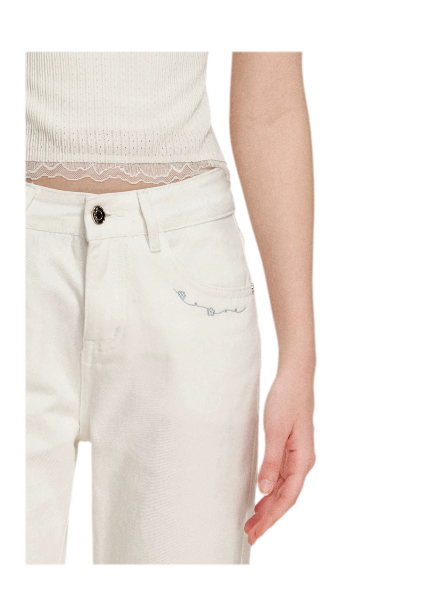 Embroidered Flared Jeans