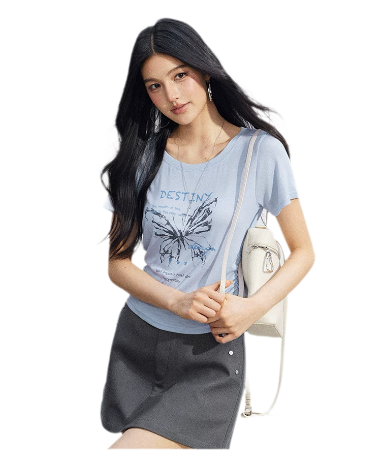 Butterfly Ruched Tee