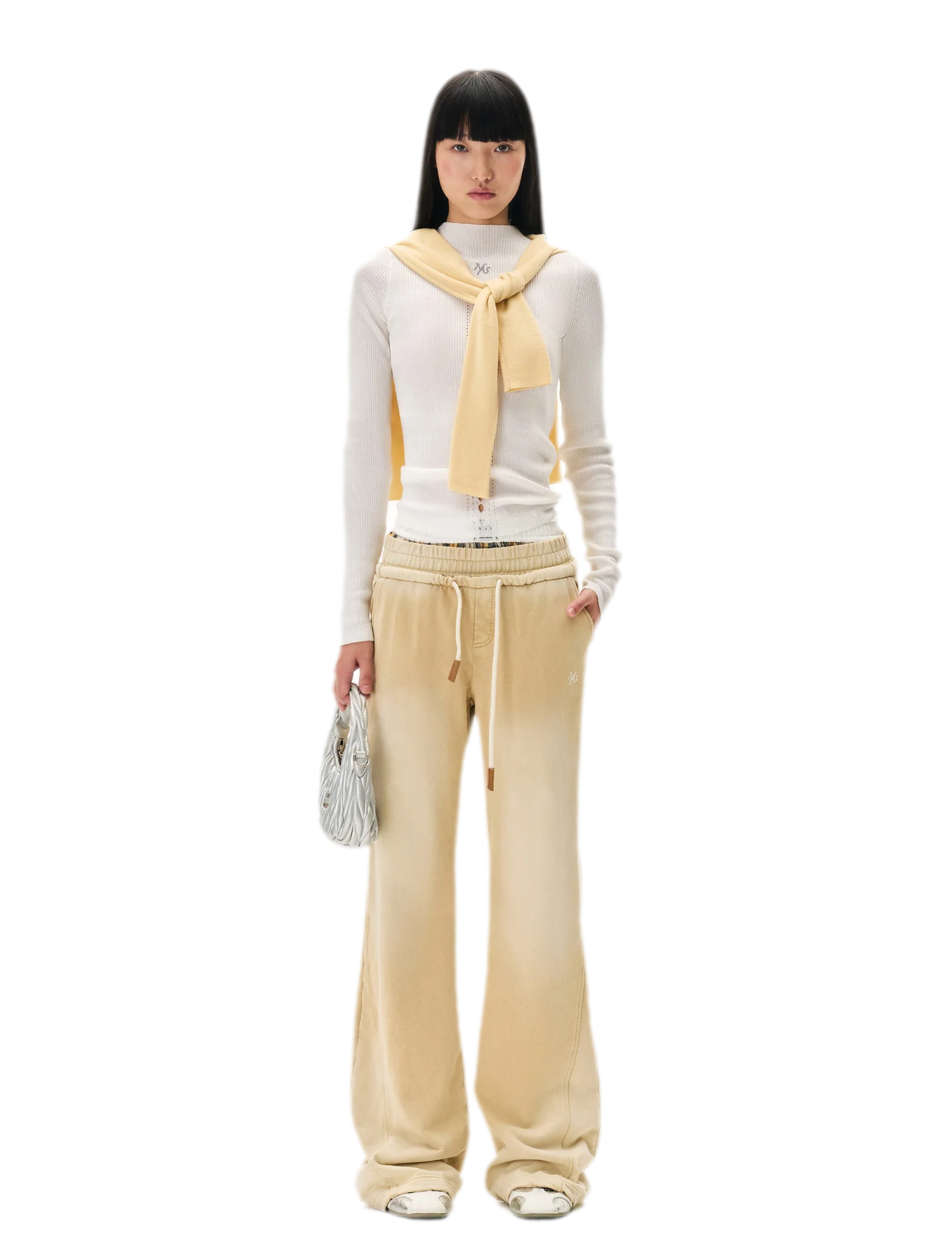 Openwork Rib-Knit Fitted Top