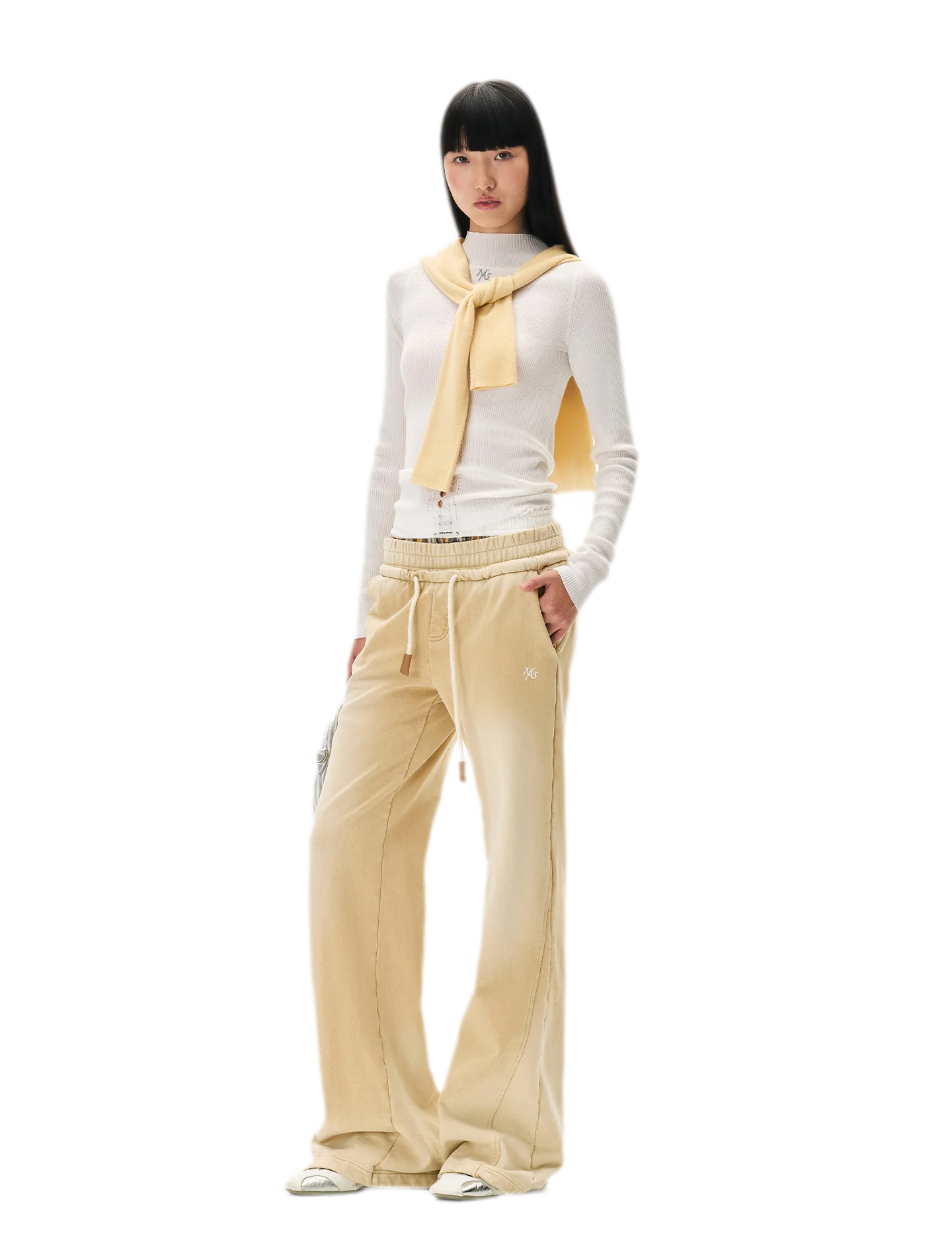 Openwork Rib-Knit Fitted Top