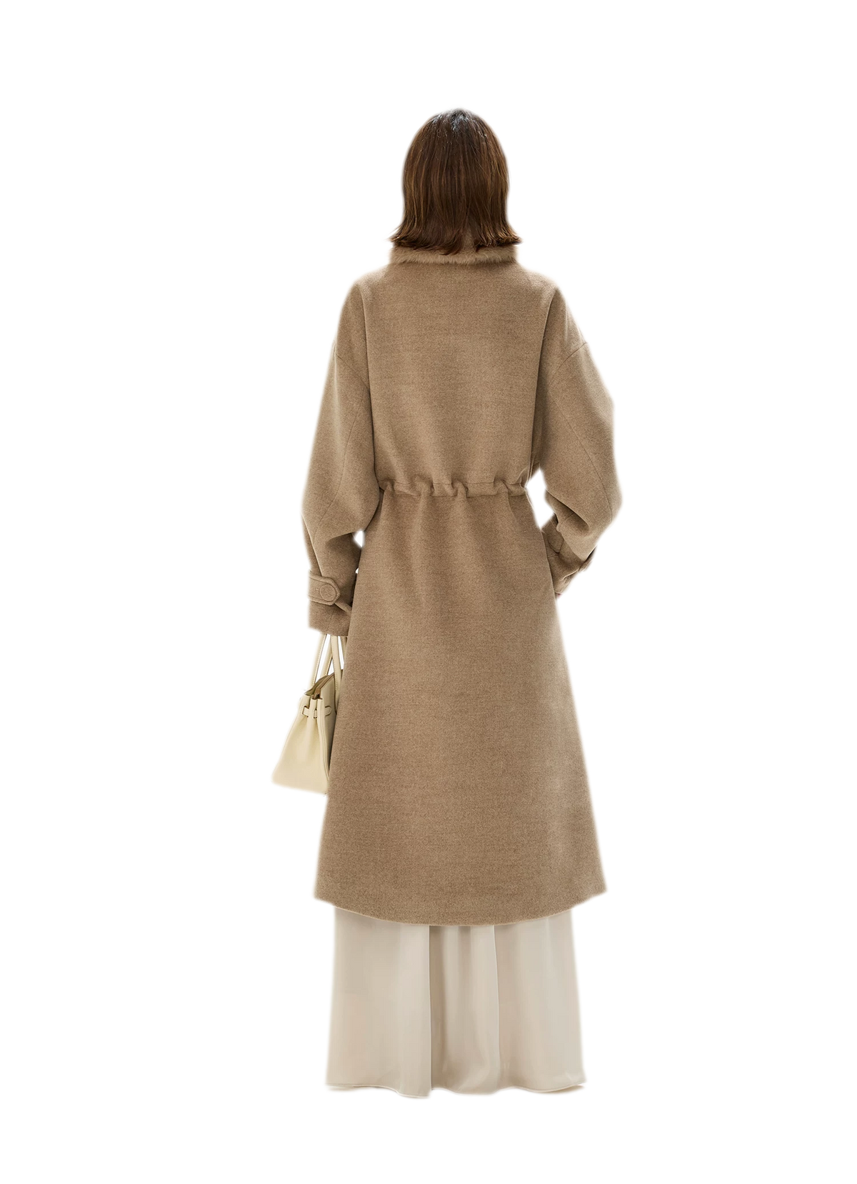 Detachable Fur Collar A-Line Coat