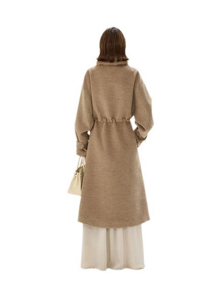 Detachable Fur Collar A-Line Coat