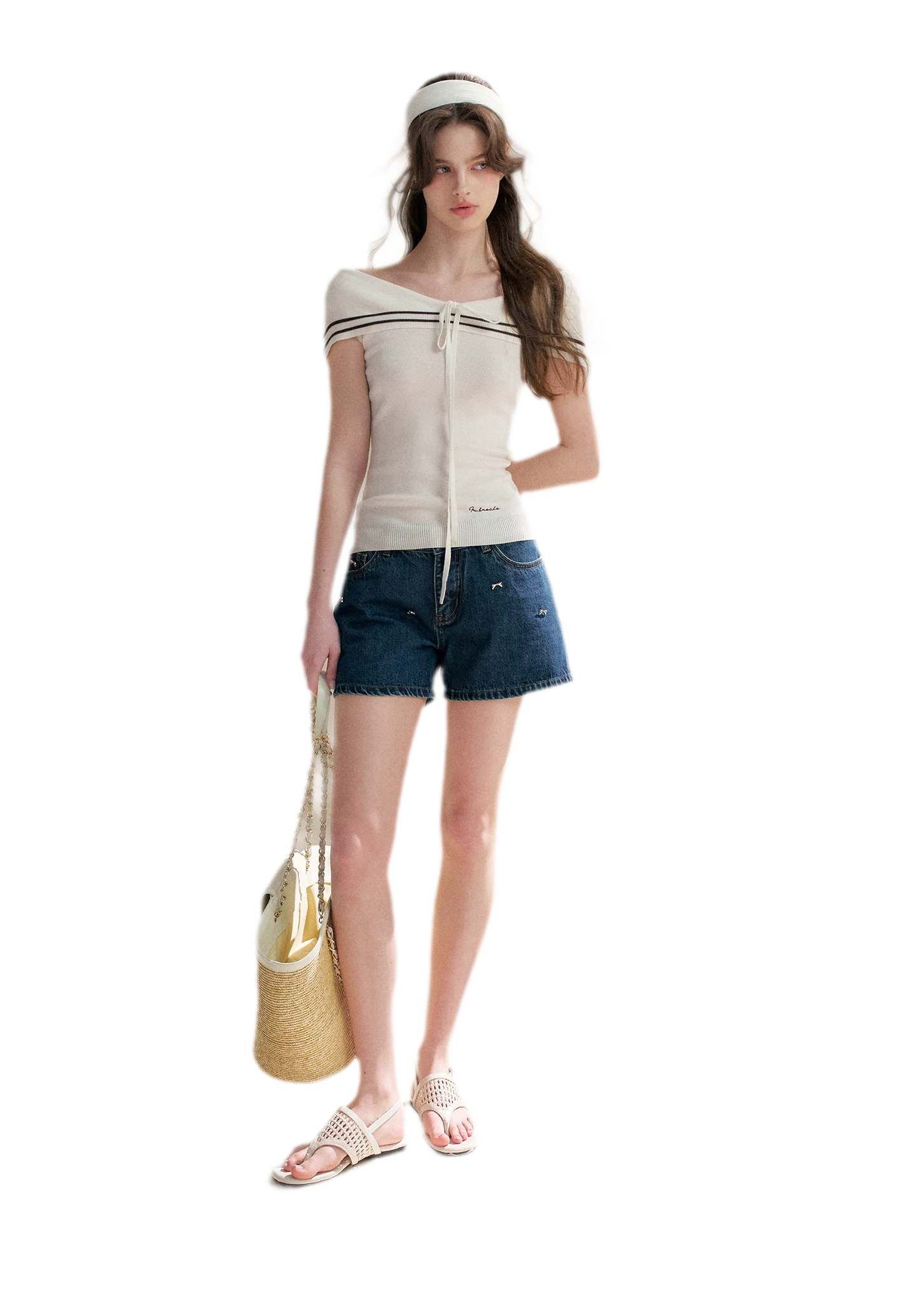 V-Neck Tie Knit Top