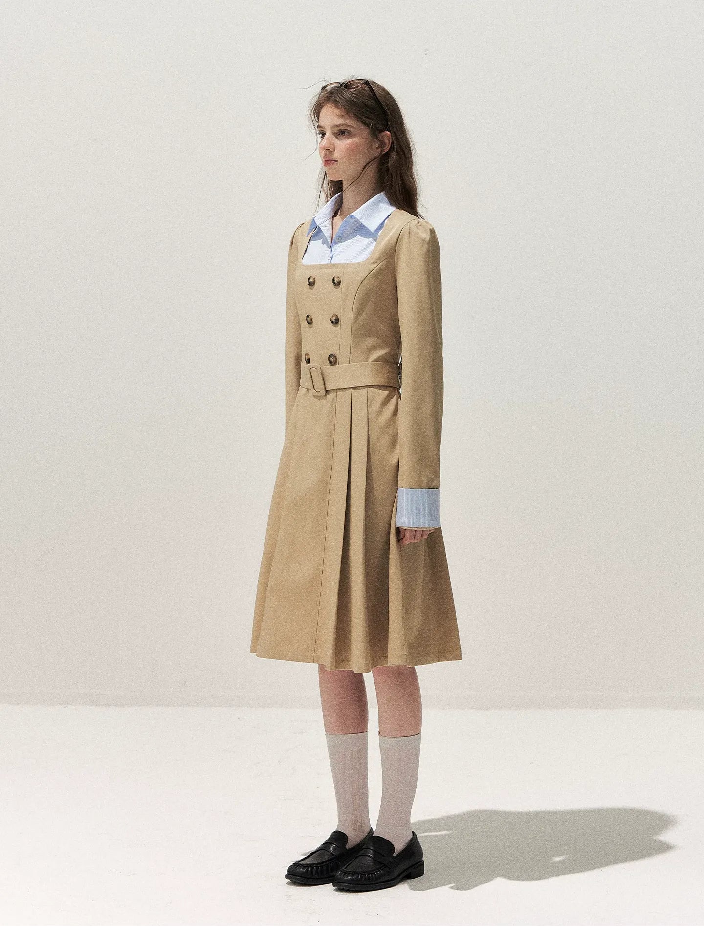 Vintage Trench Collar Dress