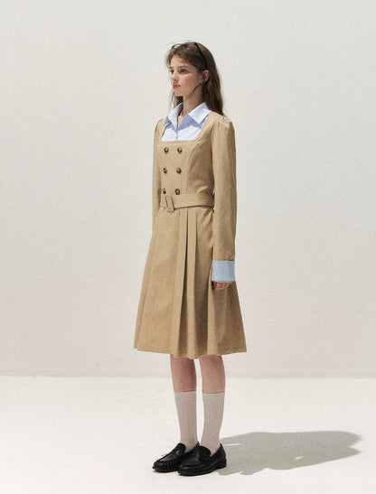 Vintage Trench Collar Dress