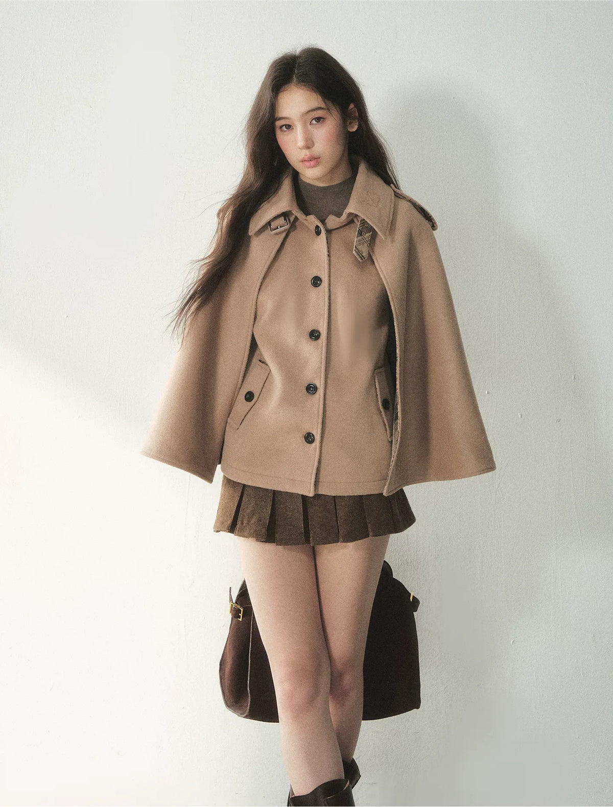 720g Wool Blend Cape Coat