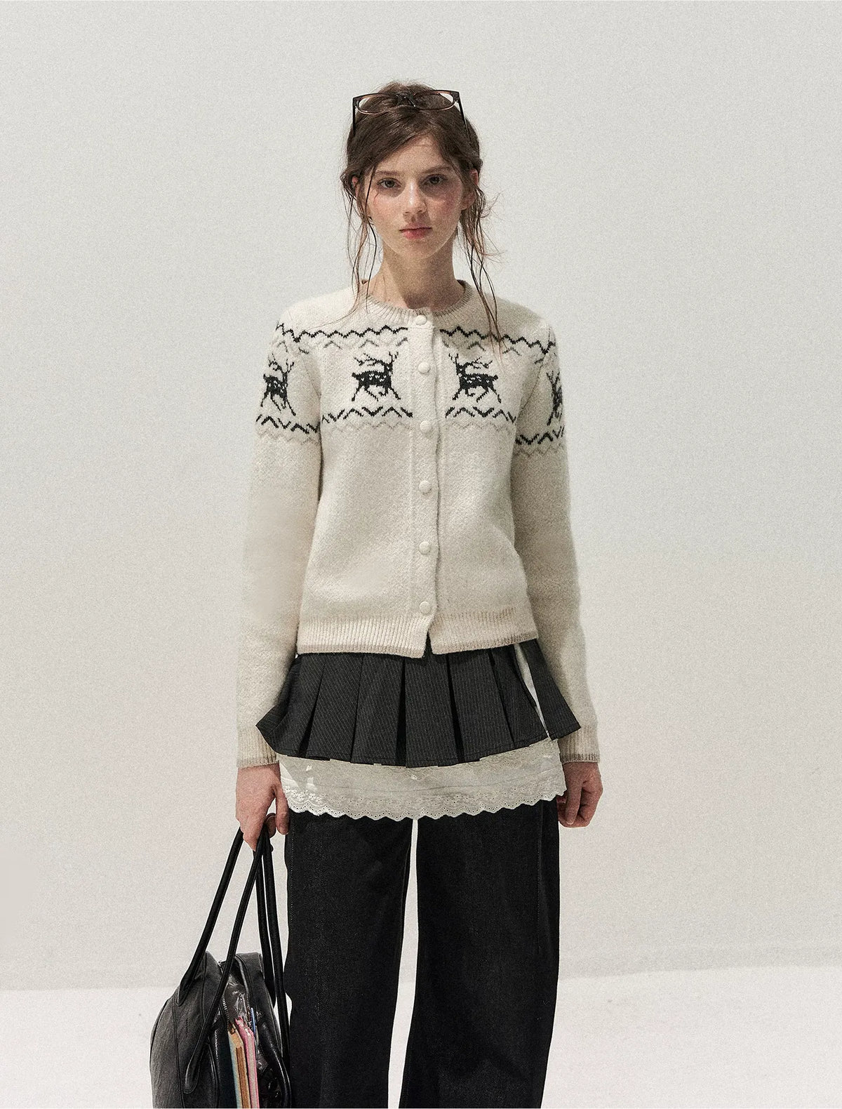 Fair Isle Cropped Cardigan