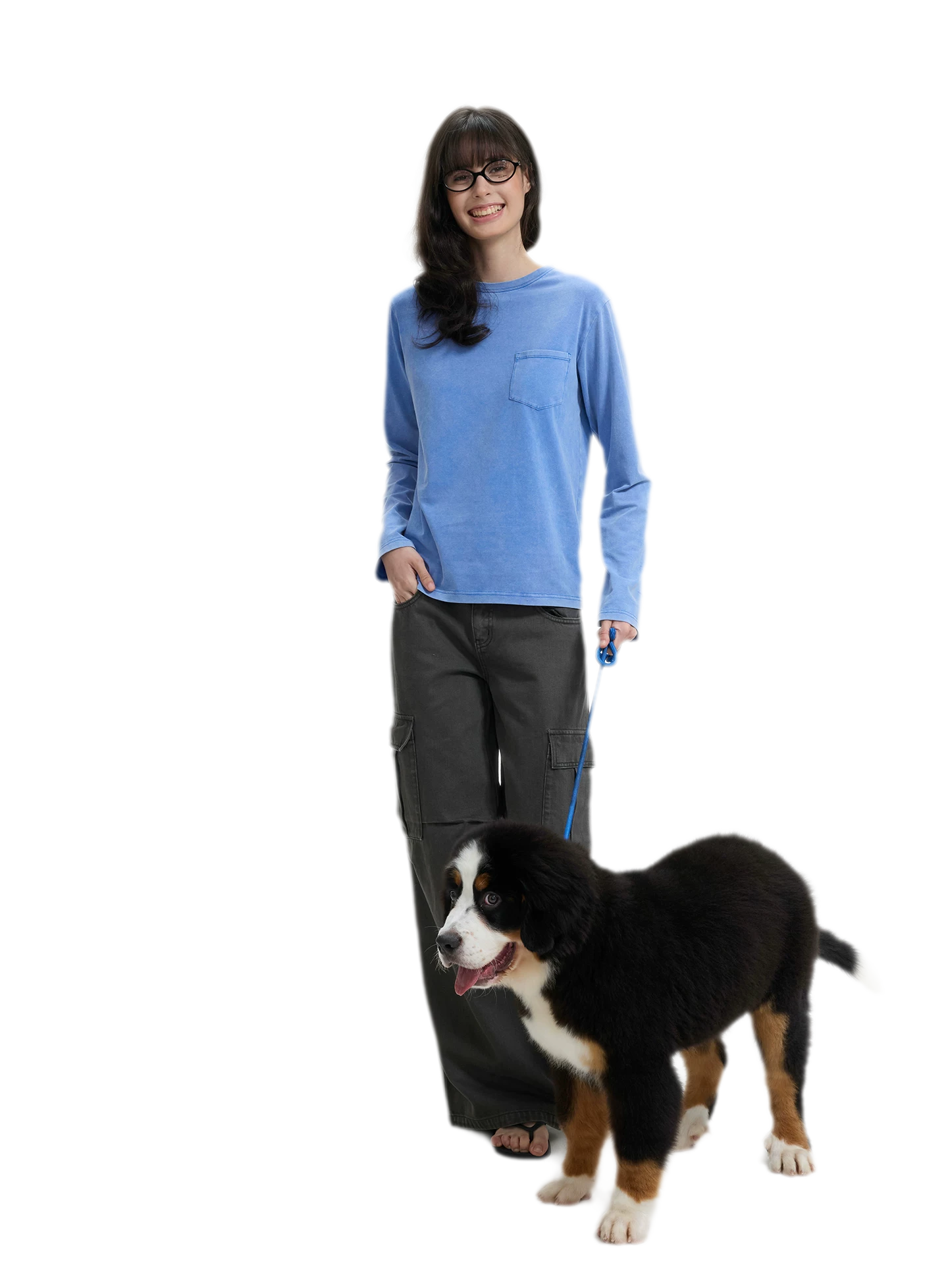 Washed Cargo Wide-Leg Pants