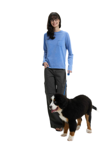 Washed Cargo Wide-Leg Pants