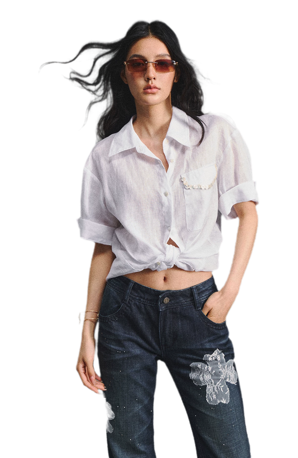 Linen Relaxed Cuff Shirt