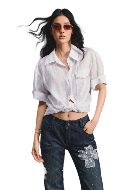 Linen Relaxed Cuff Shirt