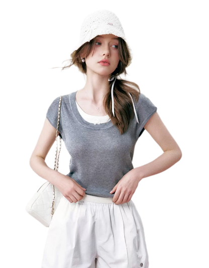 Ruched Layered T-Shirt