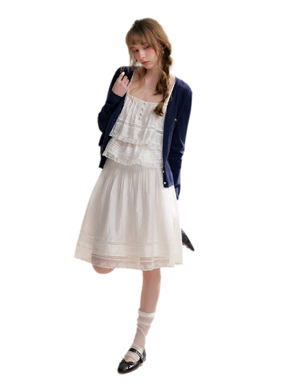 Lace Edge Camisole and Skirt Set