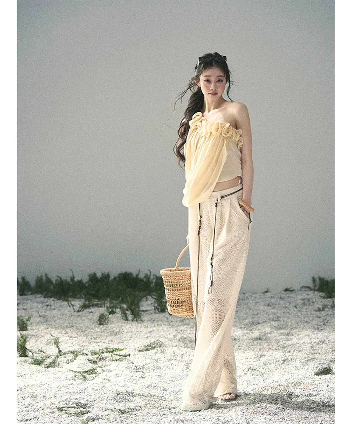 Hollow Wide-Leg Pants