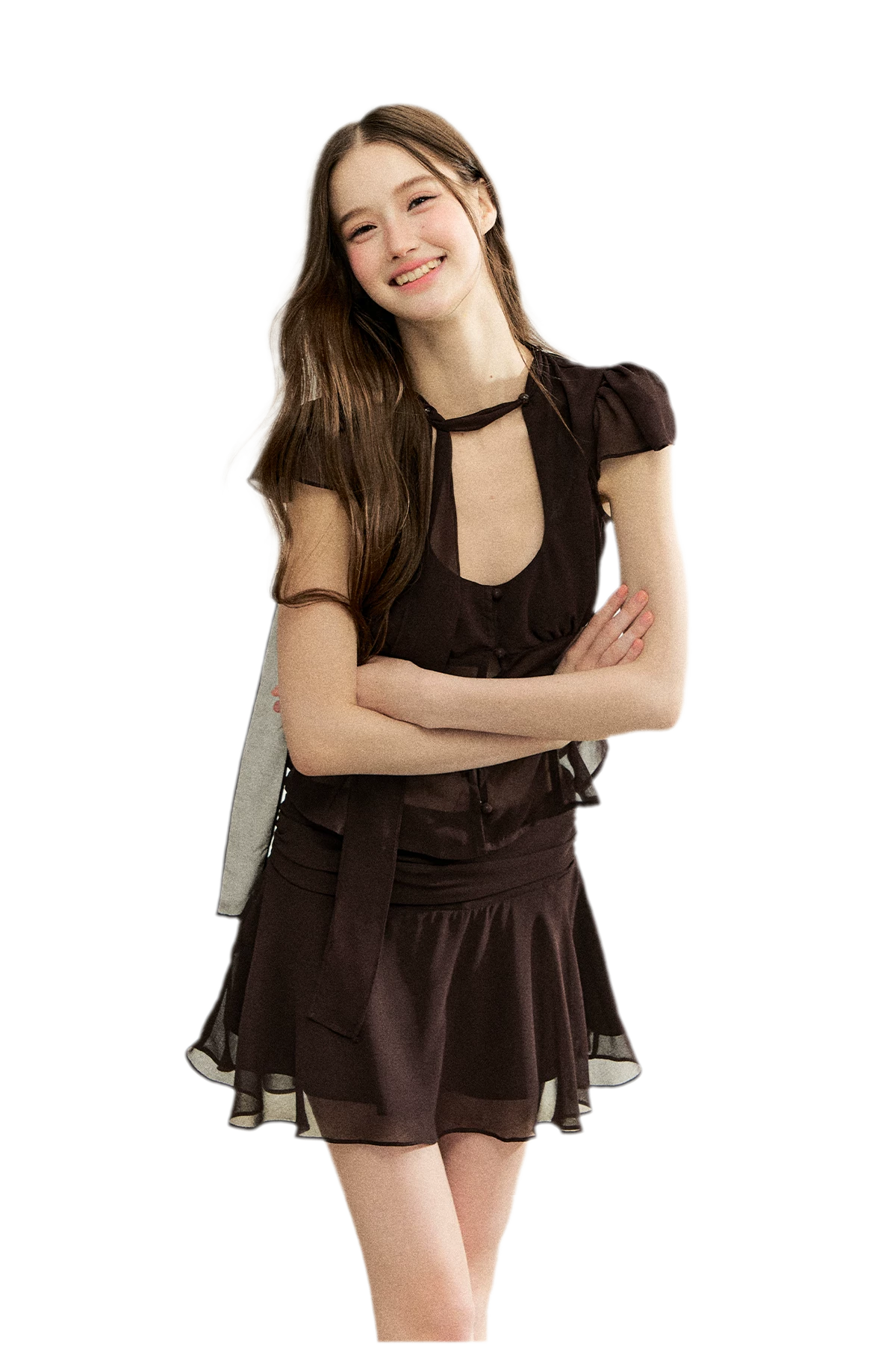 Faux Silk Top Skirt