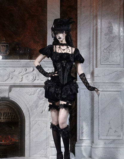 Velvet Lace Gothic Pumpkin Pants