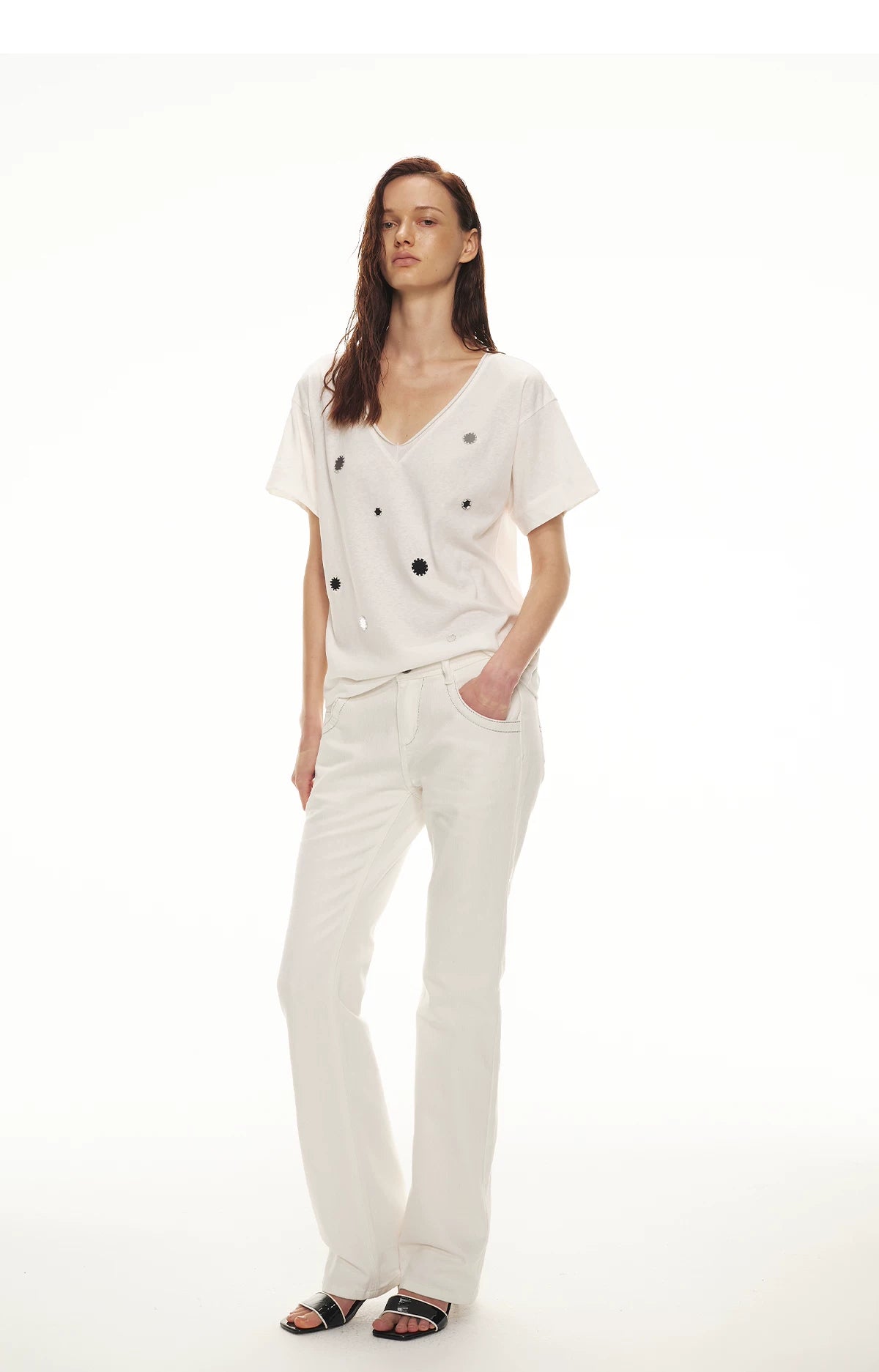 Relaxed Stylish V-Neck Short Sleeve T-Shirt