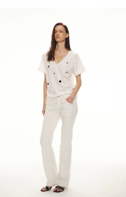 Relaxed Stylish V-Neck Short Sleeve T-Shirt