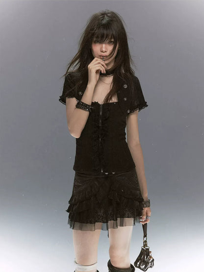 Punk Ruffle Lace Set