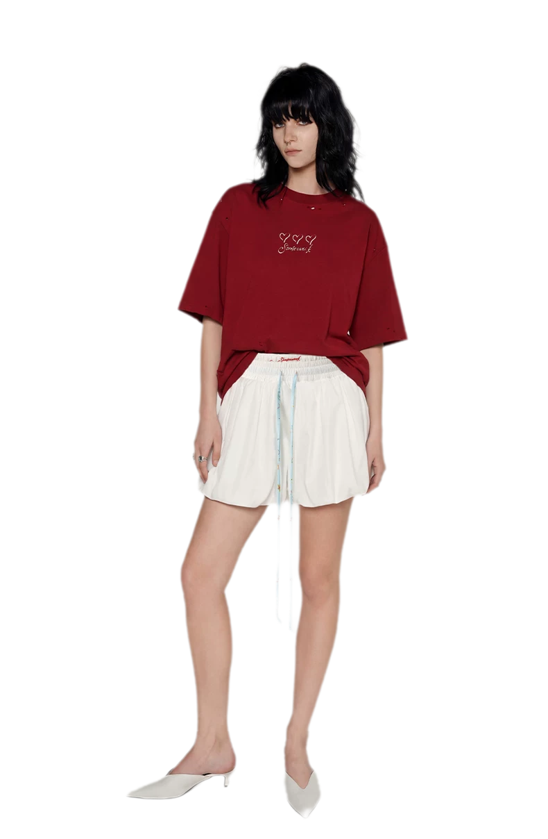 Printed Double-Waist Bubble Skirt