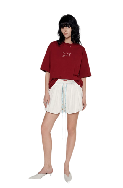 Printed Double-Waist Bubble Skirt