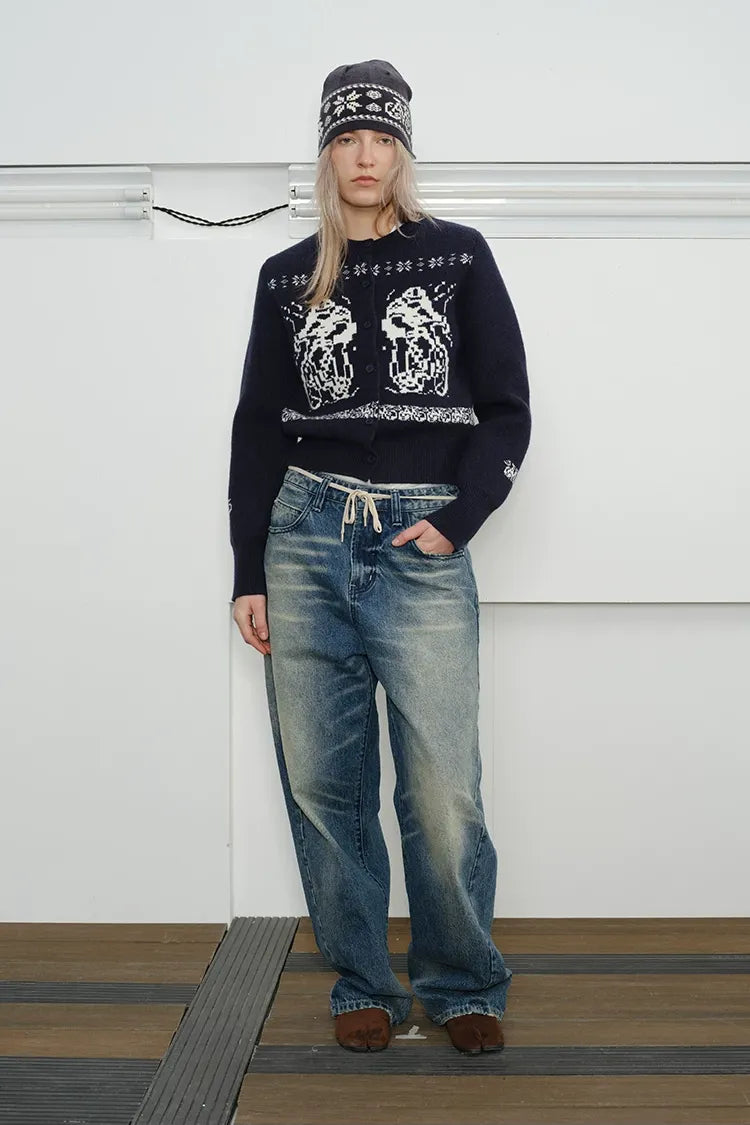 Fair Isle Relaxed Cardigan Sweater