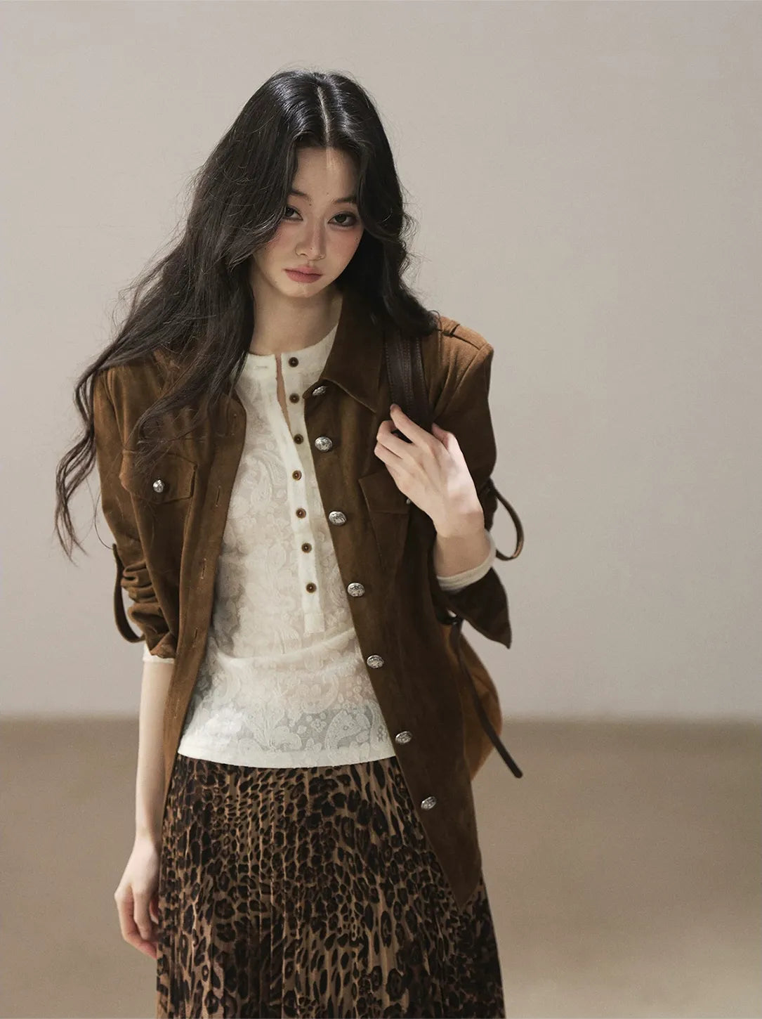 Paisley Jacquard Cropped Wool Top