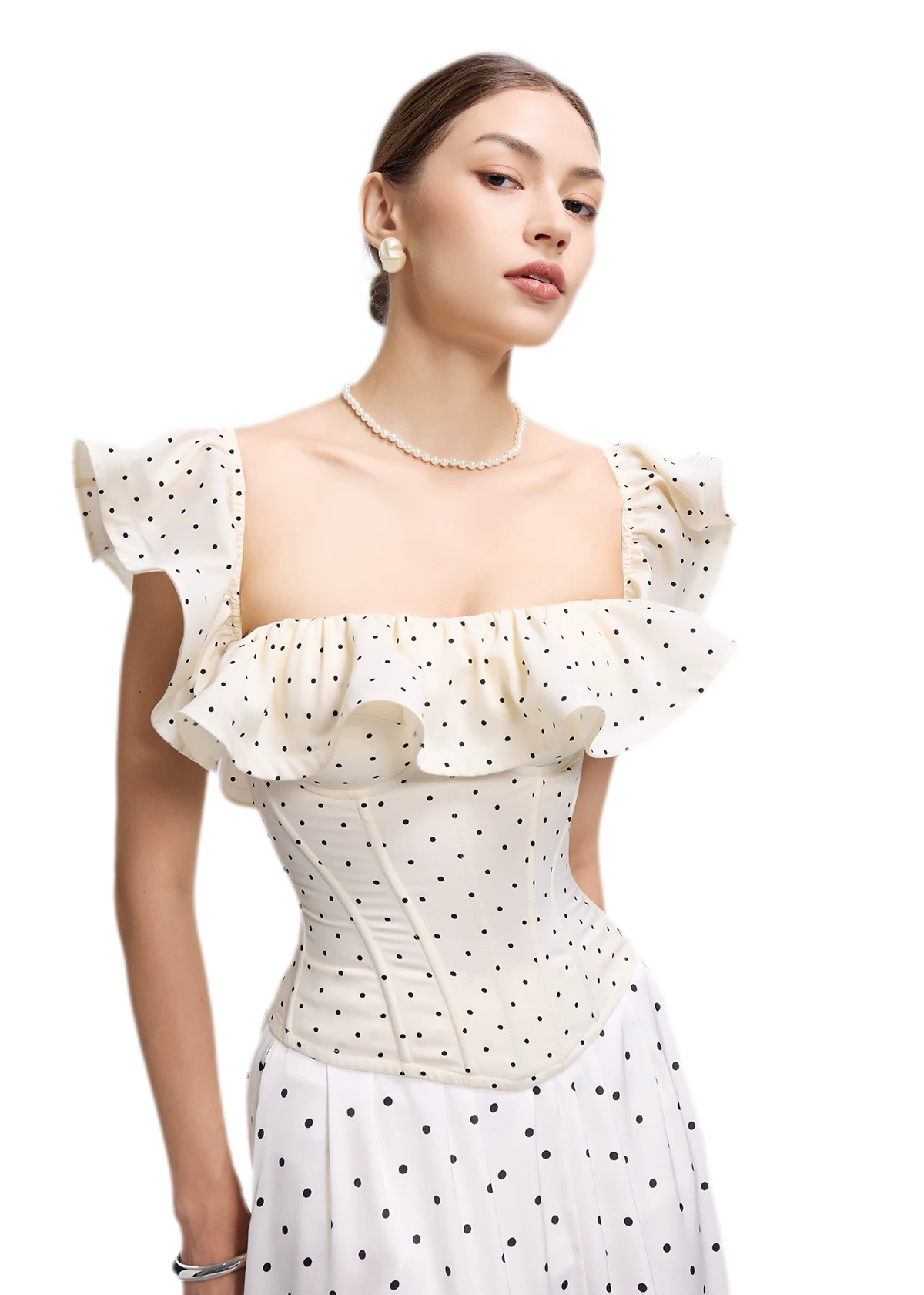 Polka Dot Ruffle Corset