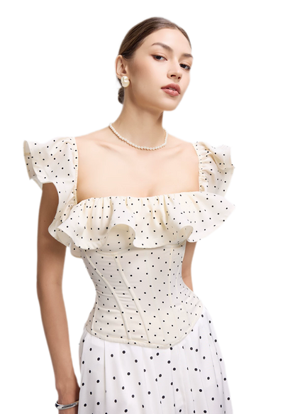 Polka Dot Ruffle Corset