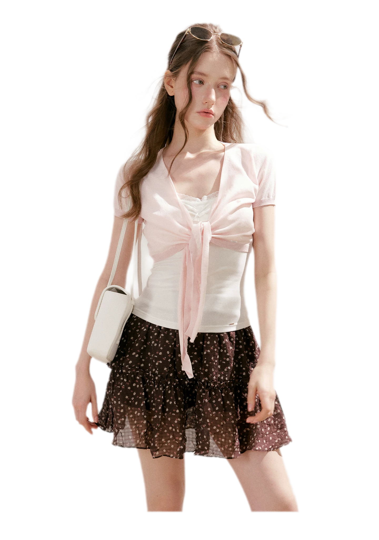 Sportique Cropped Knit Cardigan