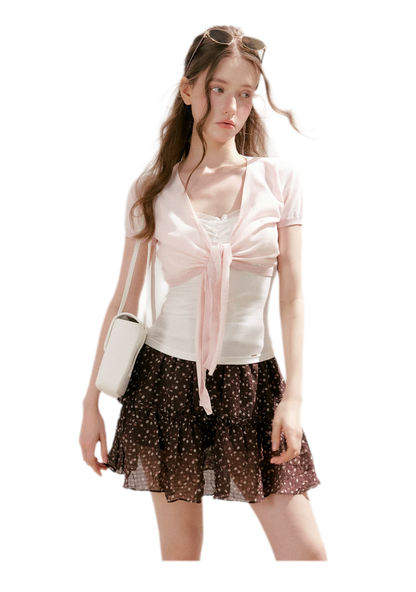 Sportique Cropped Knit Cardigan