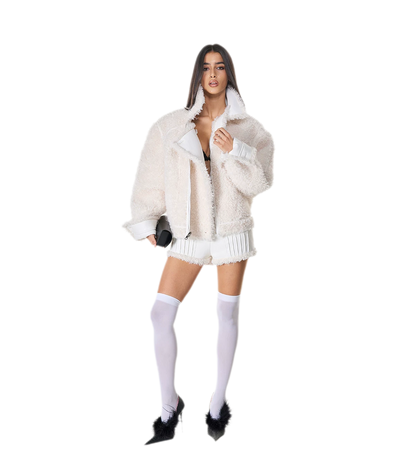 Reversible Fur Leather Cropped Jacket