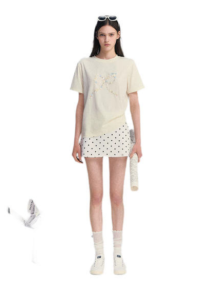 Hand-Sewn Bow T-Shirt
