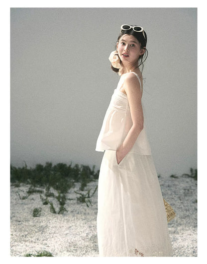 "Summer Breeze on Cloud Shoulders" French Lace Two-Piece