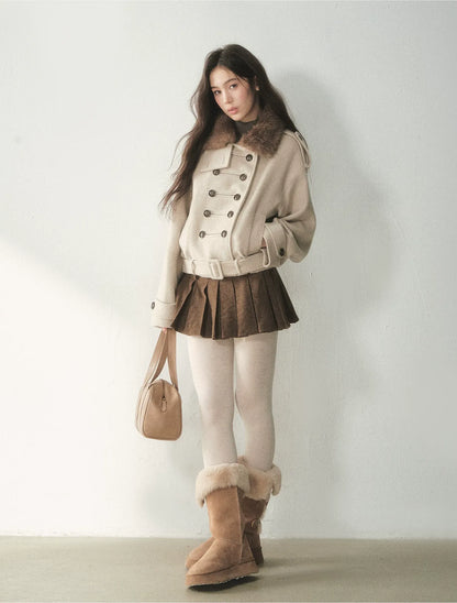 Cappotto corto in lana doppiopetto