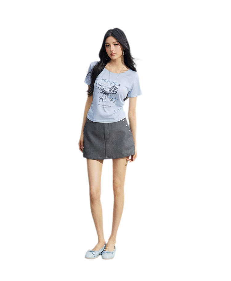 Butterfly Ruched Tee
