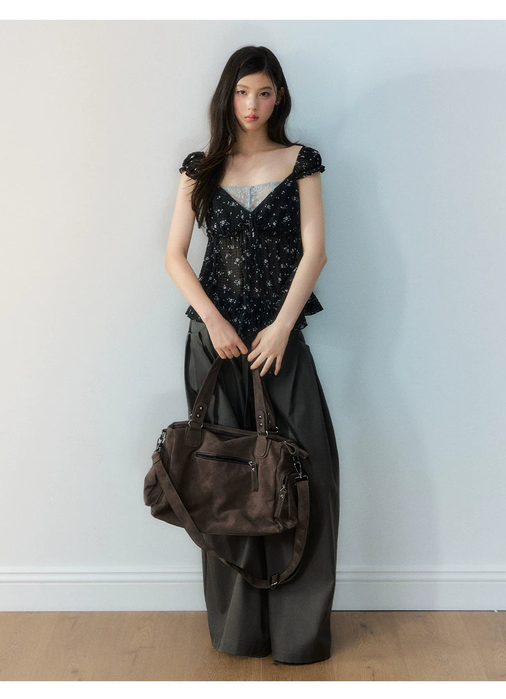 Korean Style Lace Spliced Doll Blouse