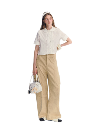 Deconstructed Curved Cargo Pants