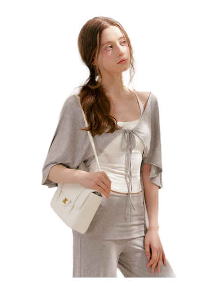 Airy Cloud Feel Halter U-Neck Vest and Batwing