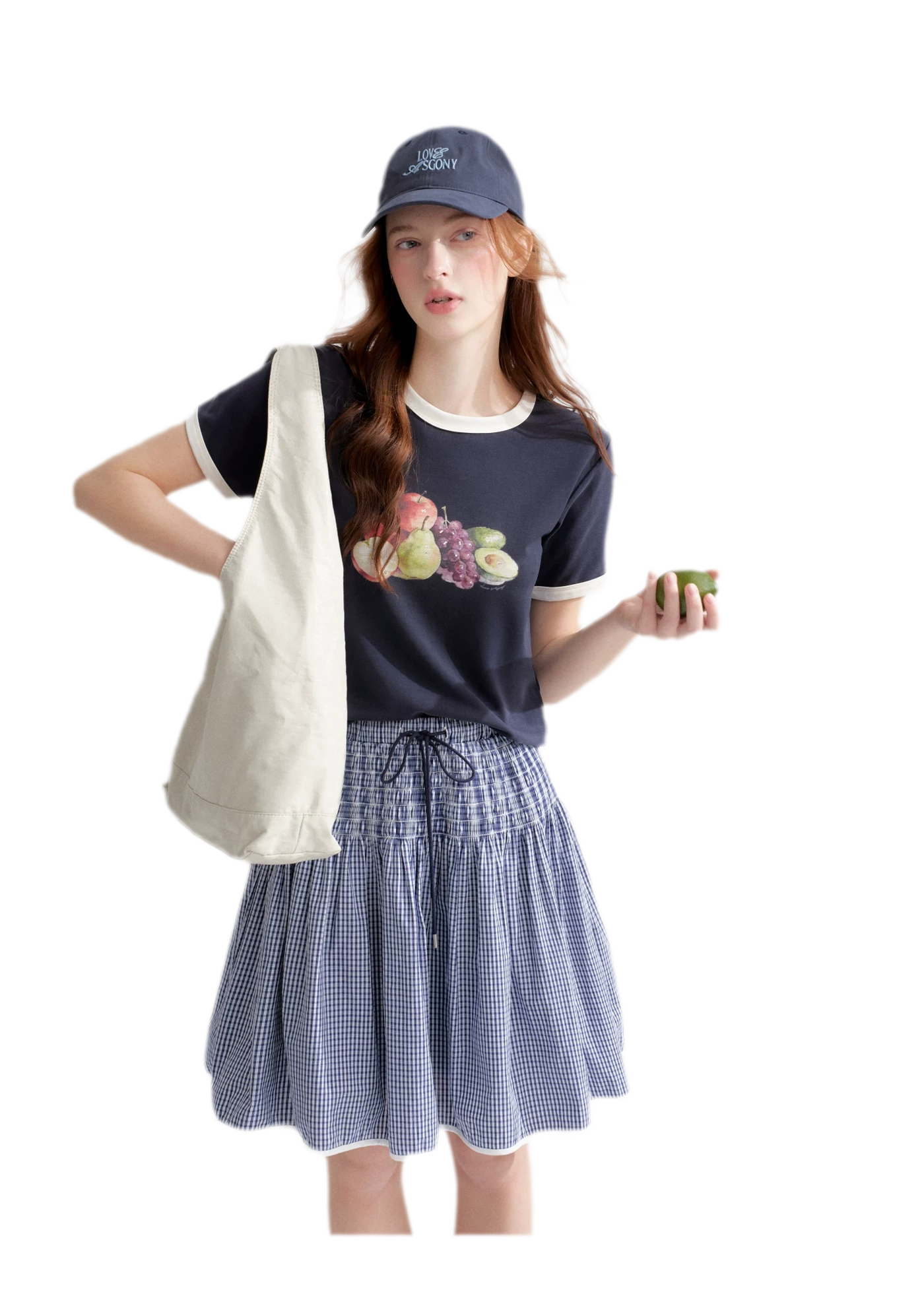 Rhinestone Fruit Print Tee