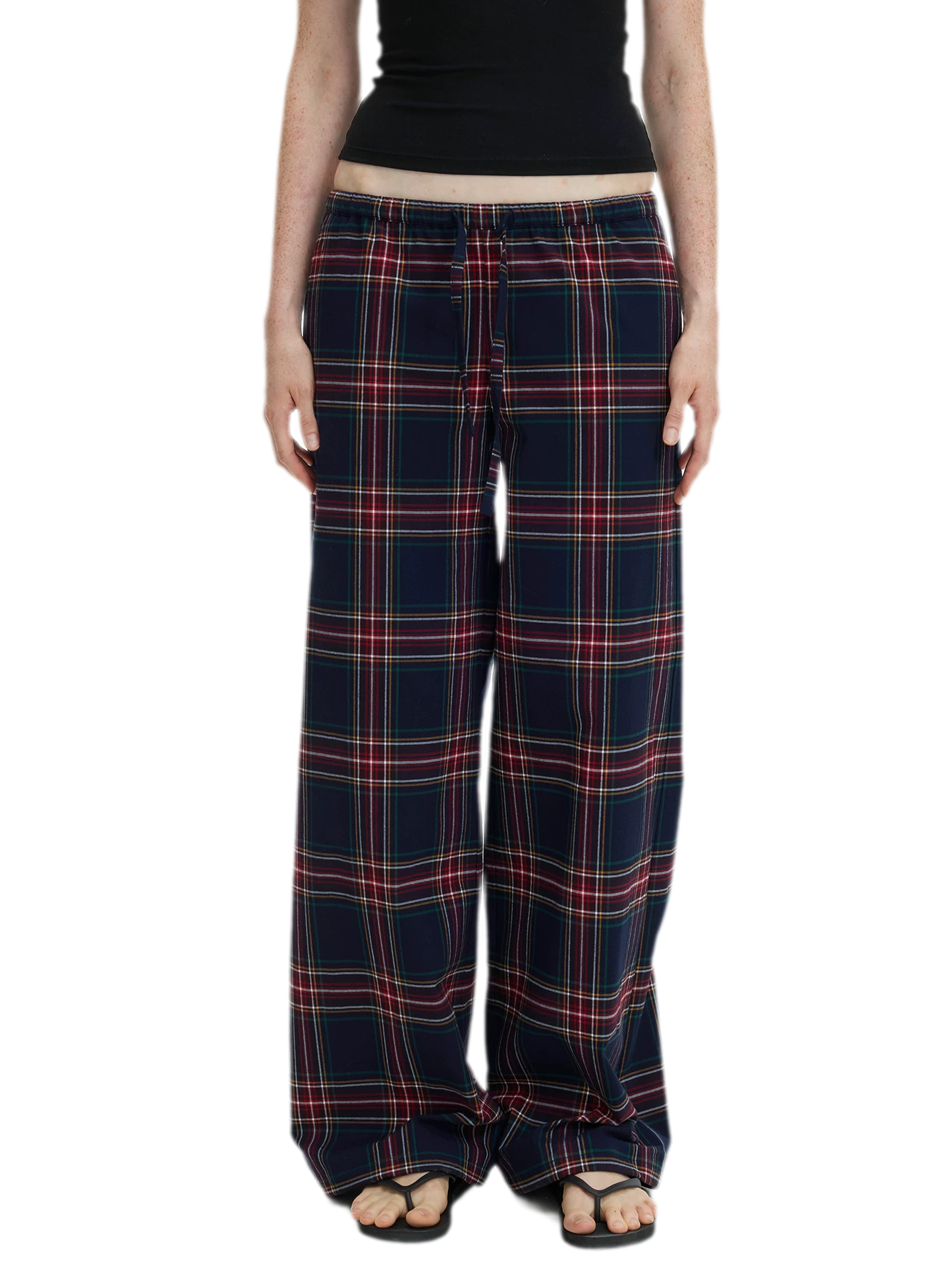 Vintage Plaid Low-Rise Bottoms