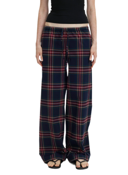 Vintage Plaid Low-Rise Bottoms