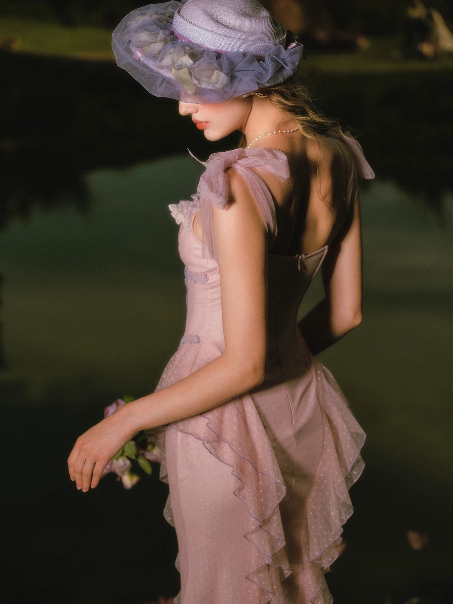 Polka-Dot Ruffle Corset Dress