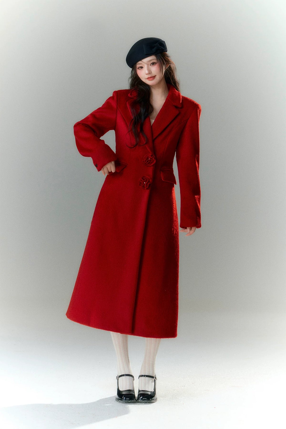 Long-Pile Wool Cape Coat